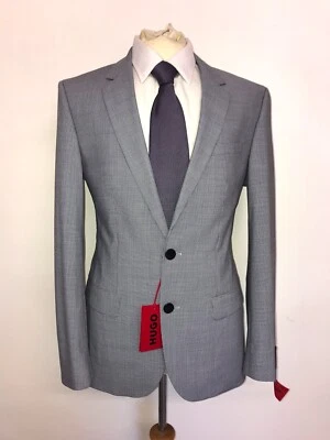 HUGO BOSS - Mens Slim Fit BLUE Checked Summer WOOL SUIT - 38 Reg -W32 L32 - BNWT - Image 1 of 4