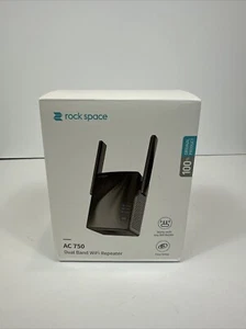 Rock Space AC750 Wireless Signal Dual Band Booster and Wi-Fi Extender -Black - Picture 1 of 4