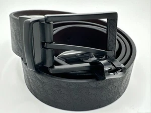Belt Guess Men L 38-40 Black Buckle Brown Reversible 11GO020012 MSRP $48 New - Picture 1 of 10