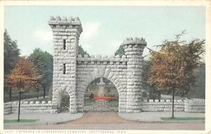 c.1910 Entrance to Confederate Cemetery Chattanooga TN post card - Picture 1 of 2