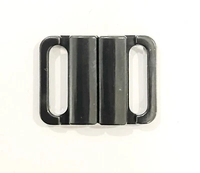 2 Pcs / 1 Pair Black Plastic Bikini Clips Snap 14mm STRAP Bra Swim Buckle Clasp - Image 1 of 4