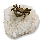 $401 John-Richard Collection White Gold Crab on Geode Décor Accent Sculpture