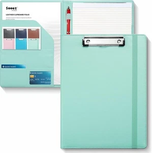 Sooez Padfolio Clipboard, Portfolio Organizer with Notepad, Mint Green - Picture 1 of 7