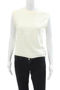 Rag & Bone Womens Crew Neck Open Knit Tank Top White Size Medium - Picture 1 of 6