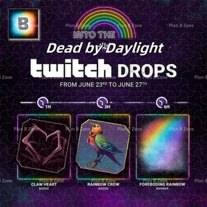 Dead by Daylight-Twitch Drops: CLAW HEART+RAINBOW CROW +FOREBODING RAINBOW - Picture 1 of 1
