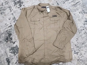 New Coogi Shirt Mens XXL Black KHAKI 100% Cotton Button Up Long Sleeve MSRP $78 - Picture 1 of 8