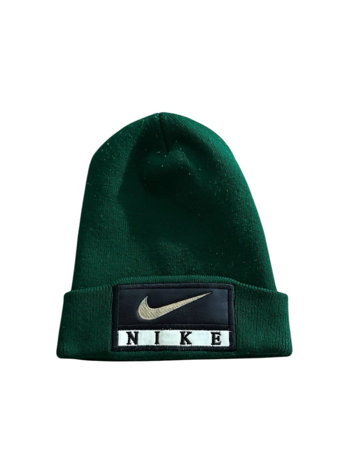 Gorro de invierno vintage Nike Swoosh logotipo grande verde  Foto 1 de 4