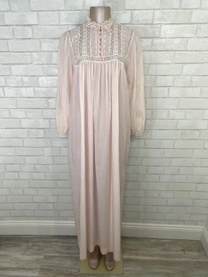 Vintage 60’s /70’s Christian Dior Pink Cottagecore Prairie Modest Long Nightgown - Image 1 of 4