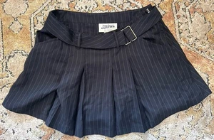 Jean Paul Gaultier Women’s PinStripe mini Skirt Target Schoolgirl Goth Punk A062 - Picture 1 of 6