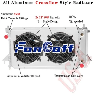 3-Row Radiator+Shroud+Fan Fit 96-07 Ford Taurus Sable Mercury Sable 3.0L 3.4L Foto 1 de 4