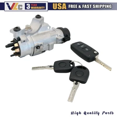 4B0905851P For 1998-09 Audi A4 Ignition Lock Cylinder Assembly W/ Key Shells - Image 1 of 4