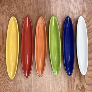 Pottery Barn 6 Piece Olive Boats Appetizer Dishes Plates Bowls - Picture 1 of 12