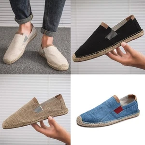 Mens Comfortable Flat Canvas Shoes Casual Slip On Patchwork Espadrille Size 2025 - Picture 1 of 14