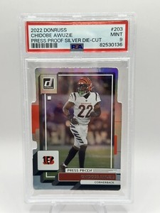 2022 Donruss Chidobe Awuzie Press Proof Silver Die-Cut #203 Psa 9 25/75