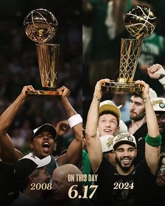 Boston Celtics 2008 & 2024 NBA Finals Champions Then & Now 8x10 NBA Photo - Picture 1 of 1