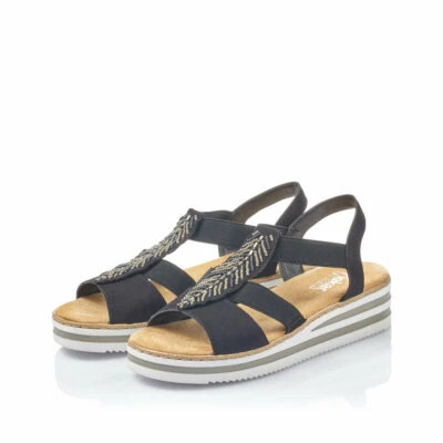 Sandália Feminina Rieker Preta NOVA! - Imagem 1 de 4