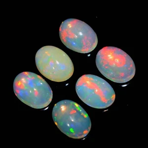 Piedra preciosa suelta cabujón ovalado ópalo etíope 7x5x3 mm 3,25 quilates Welo Fire Pes 6 - Imagen 1 de 3