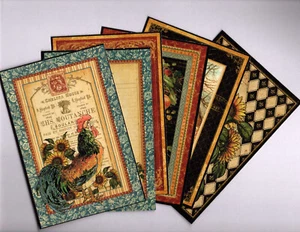 Gráfico 45 PAÍS FRANCÉS (6pk) CORTADO A MANO 4x6 TARJETAS DE BOLSILLO EFÍMERAS Doble Cara - Imagen 1 de 5