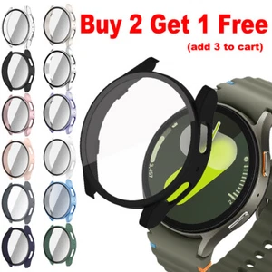 Hard PC Case For Samsung Galaxy Watch7 40/44mm Full Cover Glass Screen Protector - Picture 1 of 24