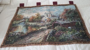 Tapiz colgante de pared puente cubierto sujeto (3067Homt) CountryChurch Maple Creek - Imagen 1 de 18