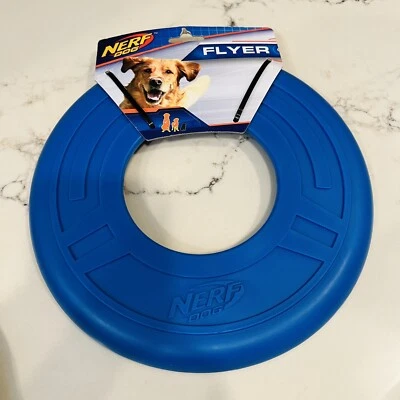 Frisbee Dog Toy Real Nerf 10" Atomic Flyer Retriever Training Color Blue - Image 1 of 3