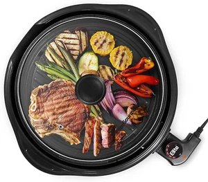 11" Electric Indoor Nonstick Grill Dishwasher Safe, Cool Touch, Fast Heat Up, - Picture 1 of 12