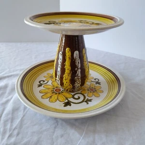 Bandeja de aperitivo vintage Premier NuStone Fiesta 2 niveles C1002 Japón MCM - Imagen 1 de 12