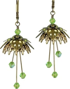 NOMONET Flower Fairy Brass Dangle Earrings Woodwitch HP29-A13 - Picture 1 of 1