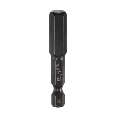 8mm Metric Hex Head Wrench Drill Bit 50mm Length Magnetic Bits, Black - Image 1 of 4