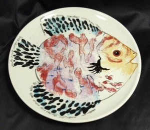 Vintage Mei Ming Santa Fe Art Pottery 11" Plate "Tigerfish" 1989 signed Exc! - Picture 1 of 5