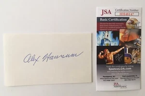 Tarjeta firmada por Alex Hannum autografiada 3x5 con certificación JSA del Salón de la Fama de la NBA - Imagen 1 de 1