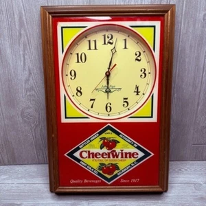 Vintage rare cheerwine wall clock wooden decoration logo advertisement unique - Picture 1 of 10