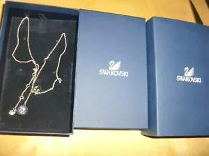 NIB~SWAROVSKI ~STUNNUNG~SILVER CHAIN~BLUE TANZAL RHINESTONES BALL PENDEND 16"+1 - Picture 1 of 9