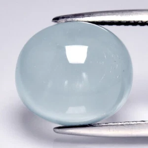 💎 8,37ct 12,5x11mm Oval Cabochon Natur Blau Aquamarin - Unbeheizt Afrika Edelstein - Bild 1 von 4