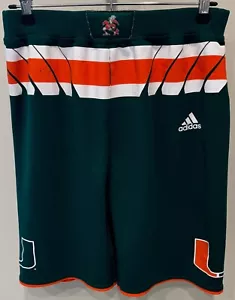 Miami Hurricanes - ADIDAS Vintage Basketball Shorts - Boys Large (14-16) - RARE - Picture 1 of 5