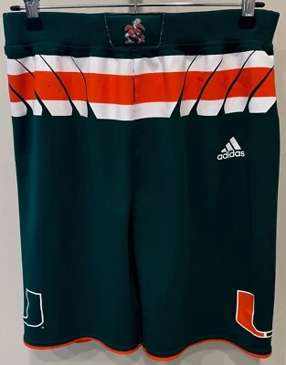 Miami Hurricanes - Pantalones Cortos de Baloncesto ADIDAS Vintage - Niños Grandes (14-16) - RARO Foto 1 de 4
