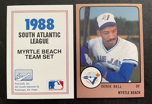 1988 MYRTLE BEACH BLUE JAYS ProCards Set Break ***YOU PICK*** DEREK BELL