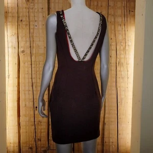 Scott Jessica McClintock Pencil Dress Small Glitter Lace Open Back Made In USA - Picture 1 of 12