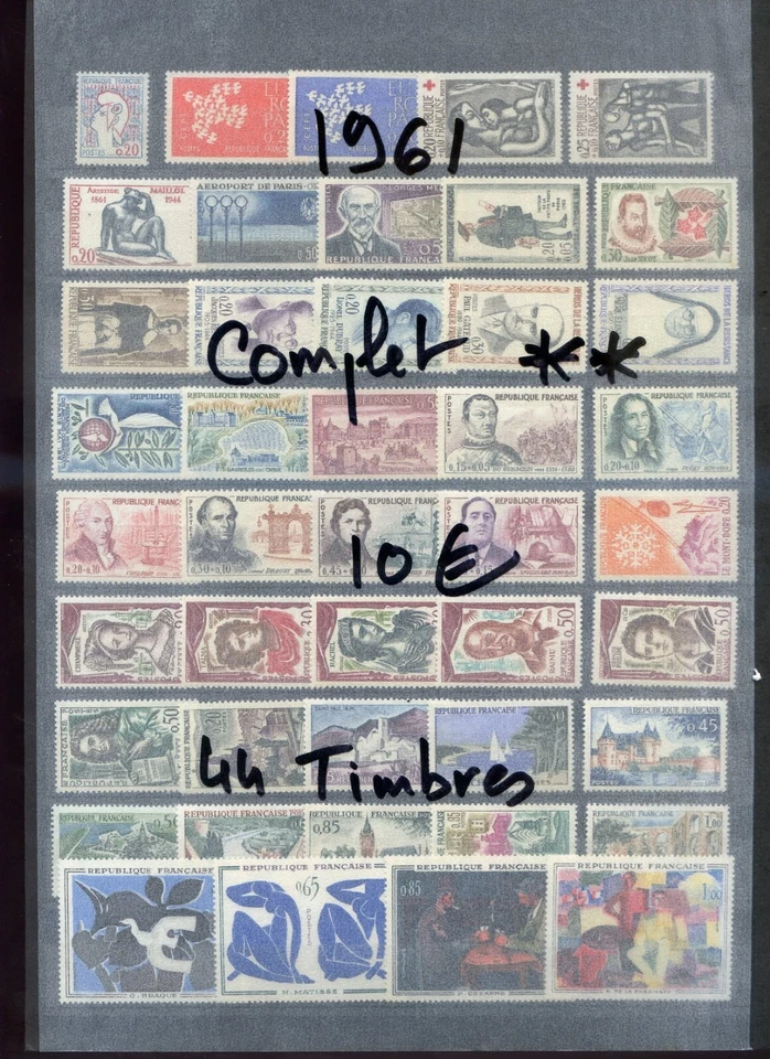 210624 ANNEE  1961     COMPLETE TOUS LES TIMBRES SONT LUXES** GOMME ORIGINALE - Photo 1/1