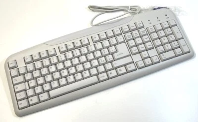 TASTIERA CON FILO KEYBOARD BIANCA WHITE NUOVA PS/2 PER PC - Immagine 1 di 3