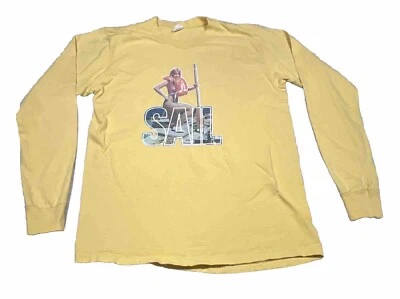 Vintage 1970’s SAIL Long Sleeve Graphic T Shirt Men Large Yellow JC Penny Pinup - Image 1 of 4
