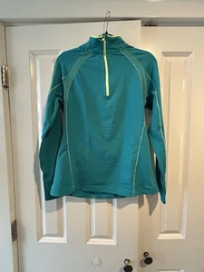 HIND Women's 1/2 Zip Running Thermal Shirt Top Light Blue -- Sz L - Picture 1 of 8