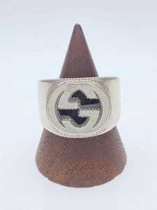 GUCCI Ring Interlocking G SV925 13 Silver Mens Used - Picture 1 of 4