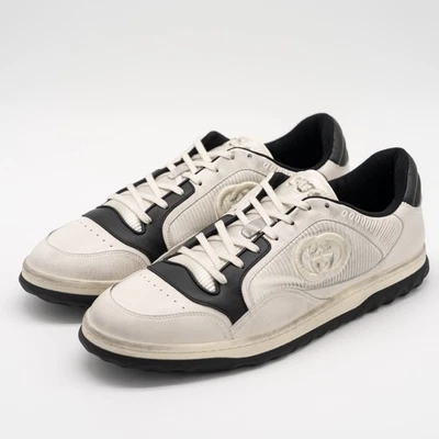 Zapatillas Gucci MAC80 Talla 38G 8 EE. UU. Blanco Negro Cuero GG Foto 1 de 4