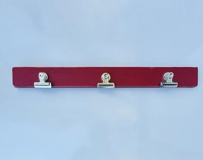 Red Wall Hanging Clip Board Display Kids Artwork 24”x3” Memo Note Board - Image 1 of 4