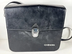 CHINON Vintage Kameratasche schwarz Leder Schultergurt rot Innentasche - Bild 1 von 5