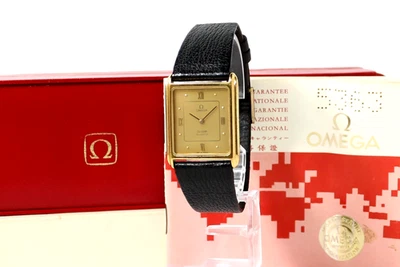 [CASI COMO NUEVO con caja, papel] Reloj para hombre OMEGA De Ville Cal.1365 dorado romano tanque Qz Foto 1 de 4