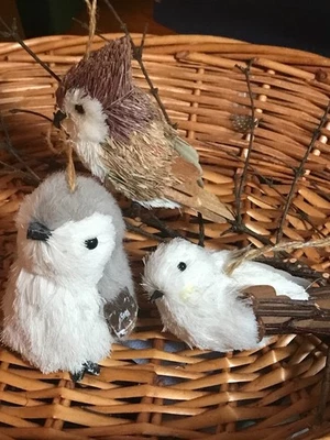 3 pequeños adornos de paja de sisal para pájaros decoración de cabaña natural Foto 1 de 4