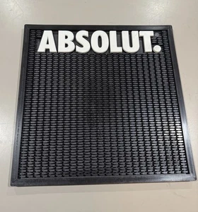 Absolut Vodka Black Rubber Bar Drying Spill Mat Man Cave Square FREE SHIPPING - Picture 1 of 3
