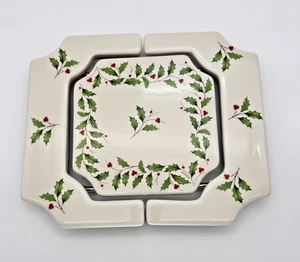 LENOX Holly & Berry Holiday Dimension Expandable Trivet 10-12" Ceramic & Metal - Picture 1 of 8